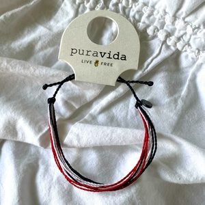 Pura Vida Red Black and White Bracelet